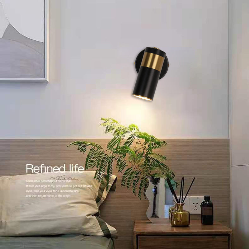 Lámpara de pared dorada de pared de pared de metal simple para la sala de estudios junto al lado de la cama