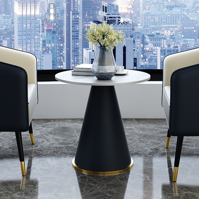 Round Table 23.6'' Dinette Table Traditional Luxury Dinner Room Table with Pedestal Casual
