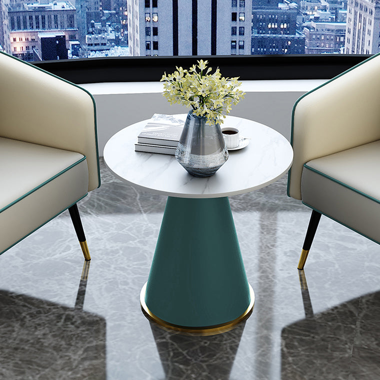 Round Table 23.6'' Dinette Table Traditional Luxury Dinner Room Table with Pedestal Casual