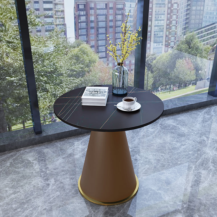 Round Table 23.6'' Dinette Table Traditional Luxury Dinner Room Table with Pedestal Casual