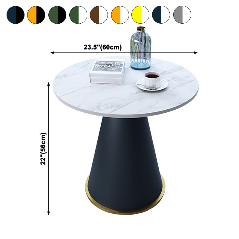 Round Table 23.6'' Dinette Table Traditional Luxury Dinner Room Table with Pedestal Casual