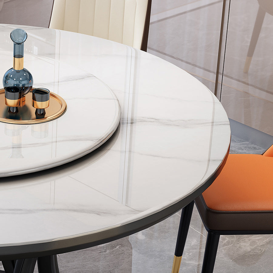 Simplicidad Mesa de comedor Base de madera de ceniza Mesa redonda de una sola base para el hogar