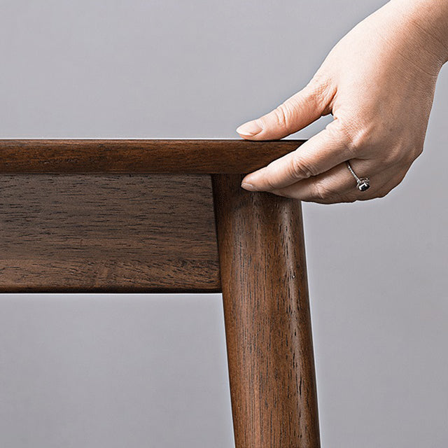 Uitbreidbare ronde eettafel in bruine moderne verstelbare rubberen houten tafel met 4 poten