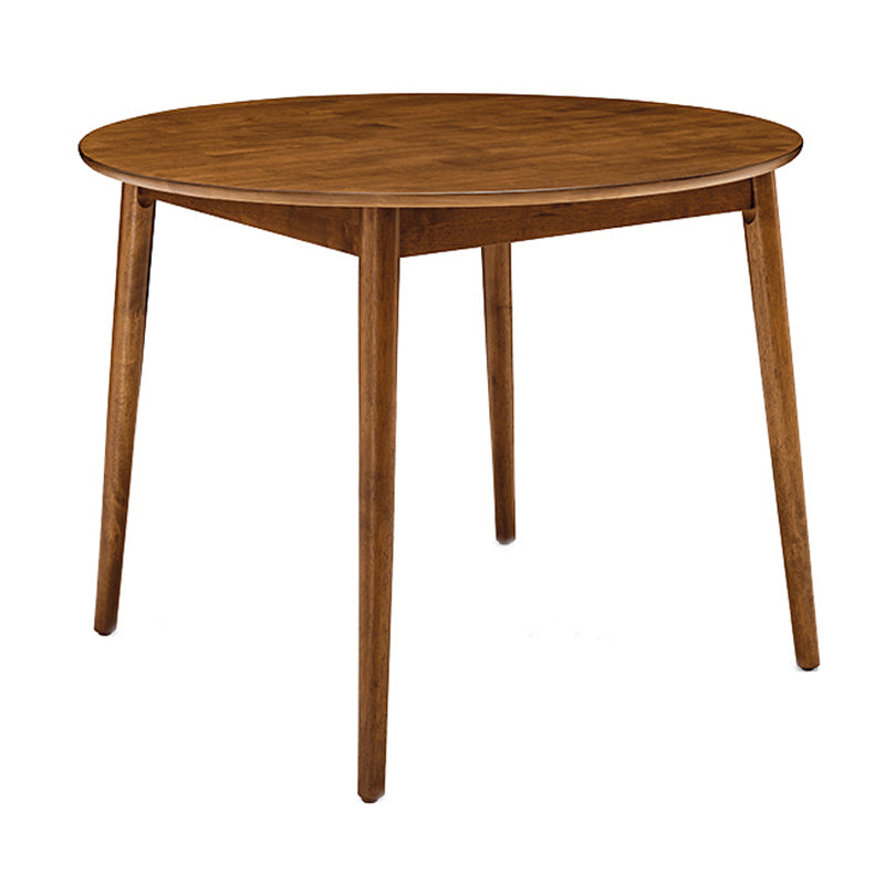 Mesa redonda de madera de goma para restaurantes Modern de comedor en naturaleza/nogal con 4 patas