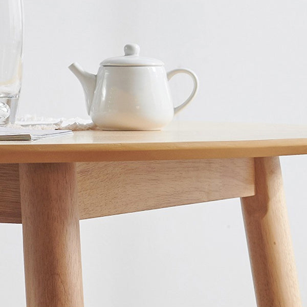 Mesa redonda de madera de goma para restaurantes Modern de comedor en naturaleza/nogal con 4 patas