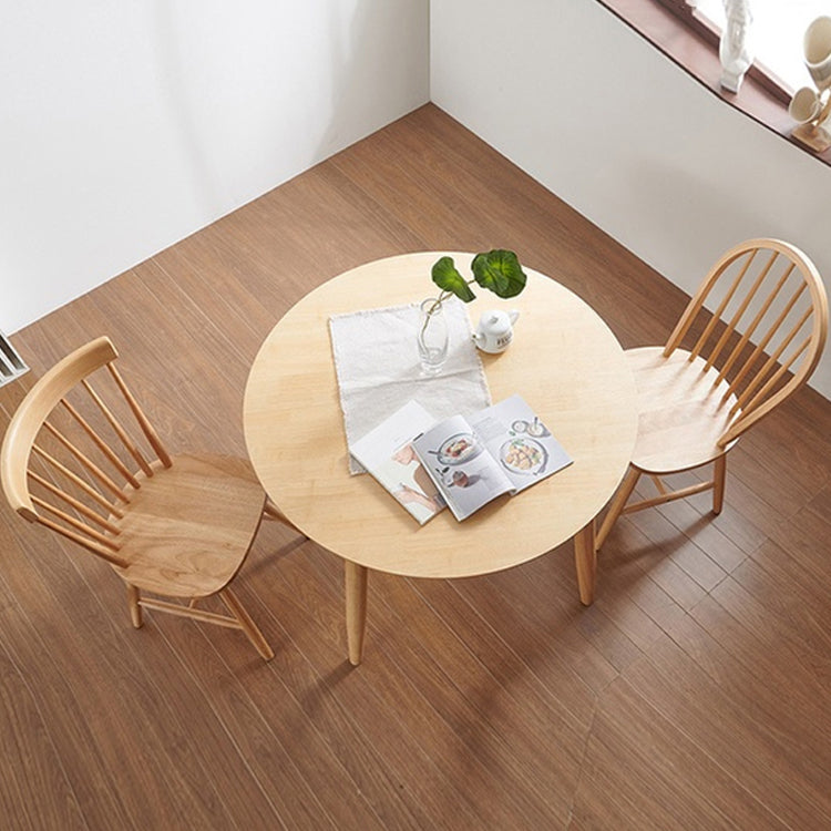 Mesa redonda de madera de goma para restaurantes Modern de comedor en naturaleza/nogal con 4 patas