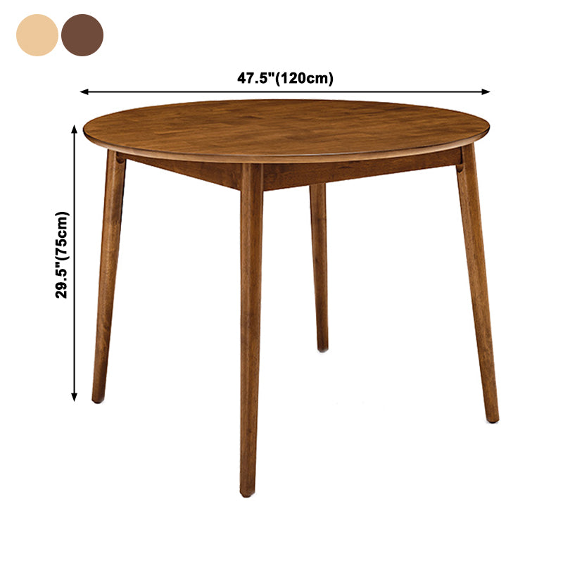 Mesa redonda de madera de goma para restaurantes Modern de comedor en naturaleza/nogal con 4 patas