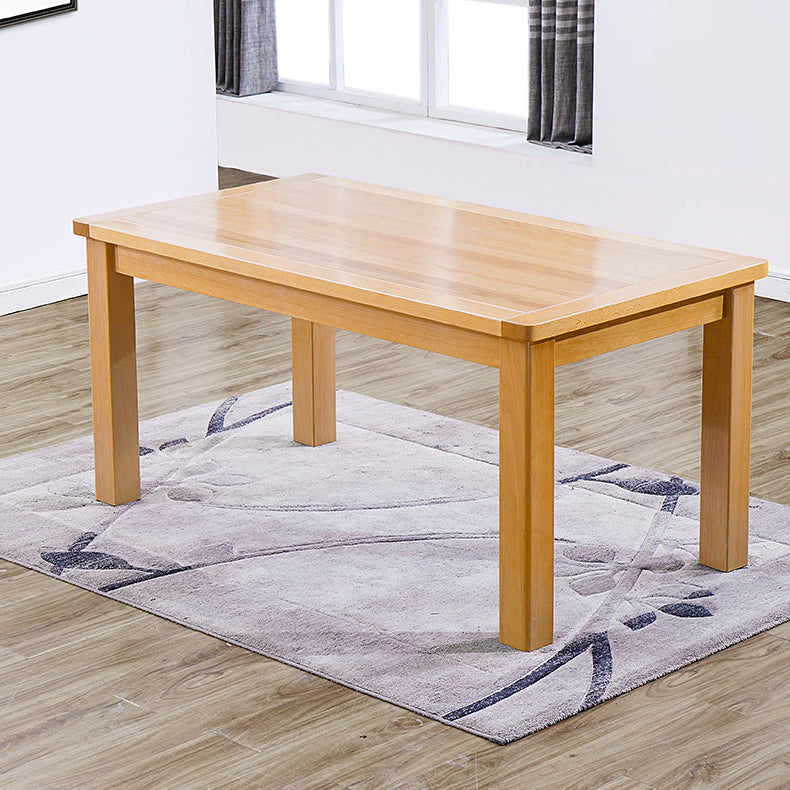 Rectangle Beech Wood Table in Nature Modern Dining Table with 4 Legs for Restaurant