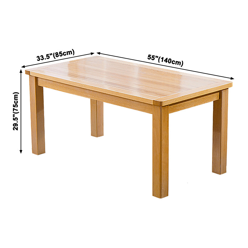 Rectangle Beech Wood Table in Nature Modern Dining Table with 4 Legs for Restaurant