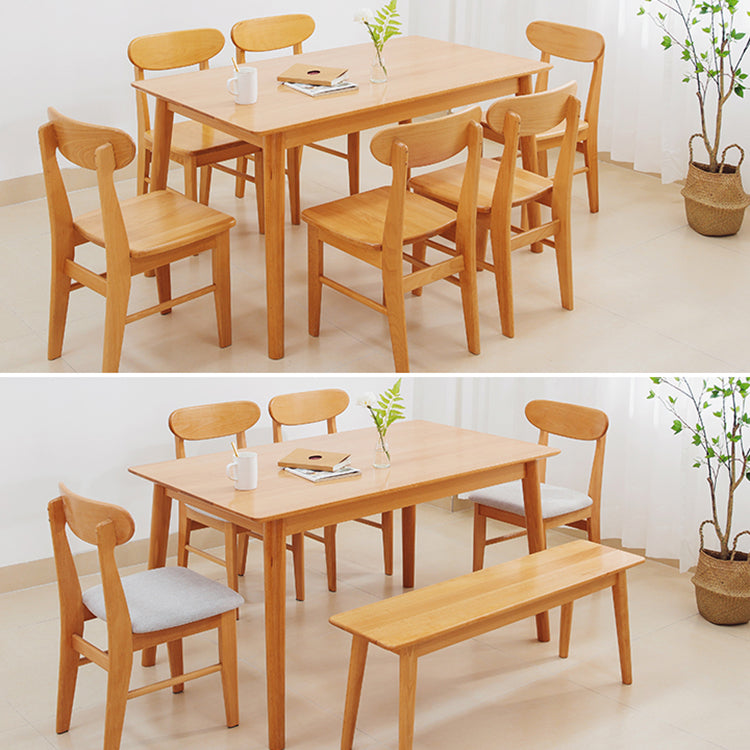 Mesa de madera de haya rectangular para la mesa de comedor moderna del restaurante con 4 patas