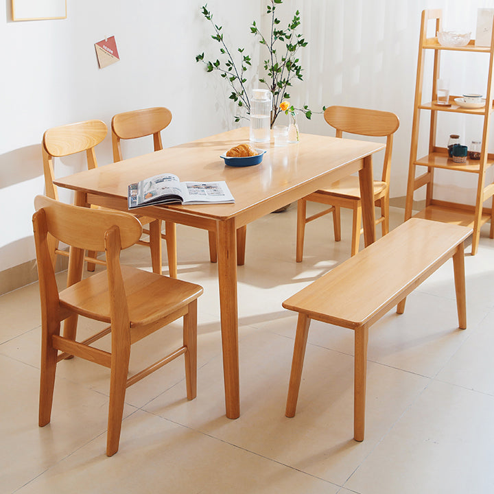 Mesa de madera de haya rectangular para la mesa de comedor moderna del restaurante con 4 patas