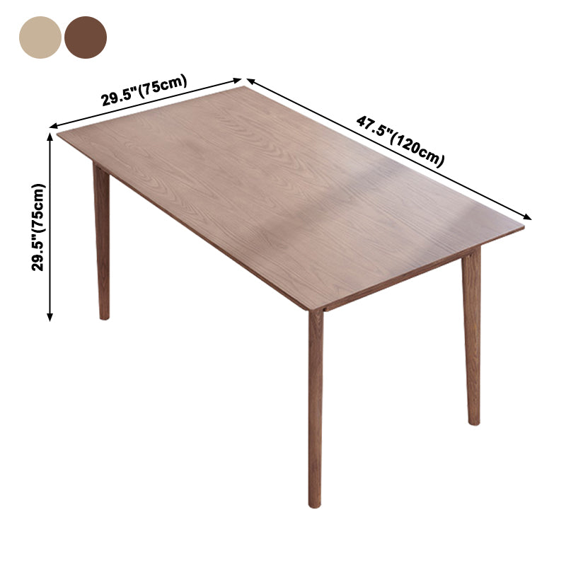Rectangle Ash Wood Table in Nature/Walnut Modern Dining Table with 4 Legs for Restaurant