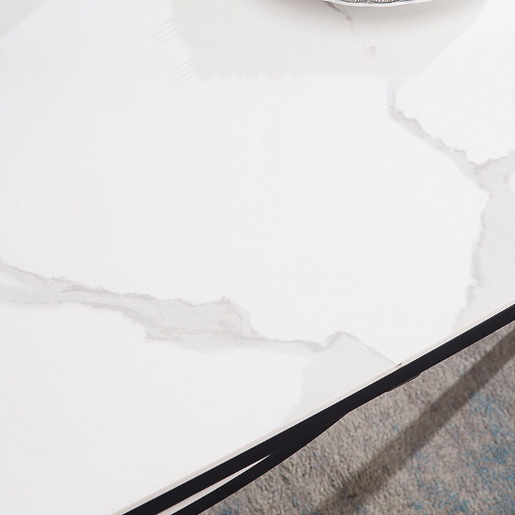 Eenvoud Ronde Eetkamertafel Gesinterde stenen tafel met 4 zwarte poten