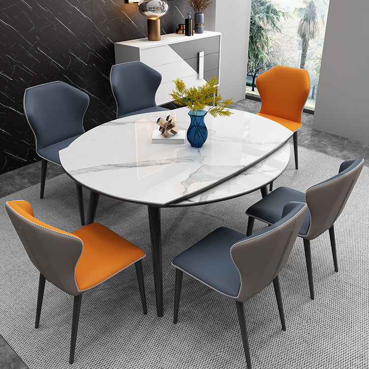 Eenvoud Ronde Eetkamertafel Gesinterde stenen tafel met 4 zwarte poten