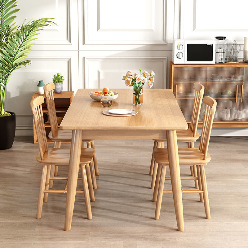 Eenvoud rechthoek eettafel eiken vaste houten tafel met 4 poten voor eetkamer