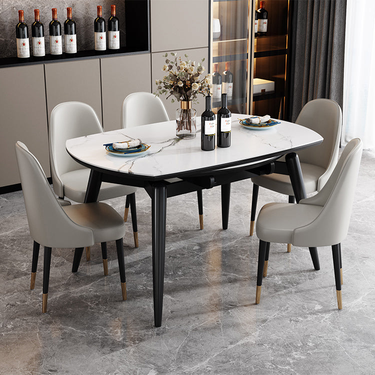 Gesinterde stenen bovenaan uitbreidbare ronde tafel voor restaurant moderne eettafel met 4 poten