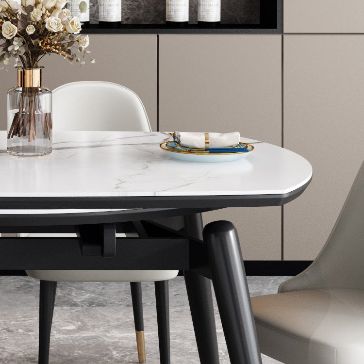 Gesinterde stenen bovenaan uitbreidbare ronde tafel voor restaurant moderne eettafel met 4 poten