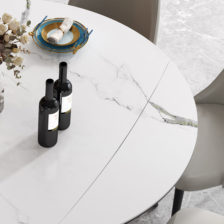 Gesinterde stenen bovenaan uitbreidbare ronde tafel voor restaurant moderne eettafel met 4 poten