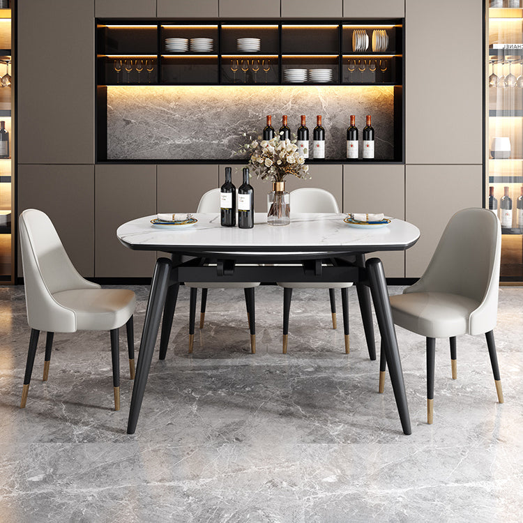 Gesinterde stenen bovenaan uitbreidbare ronde tafel voor restaurant moderne eettafel met 4 poten