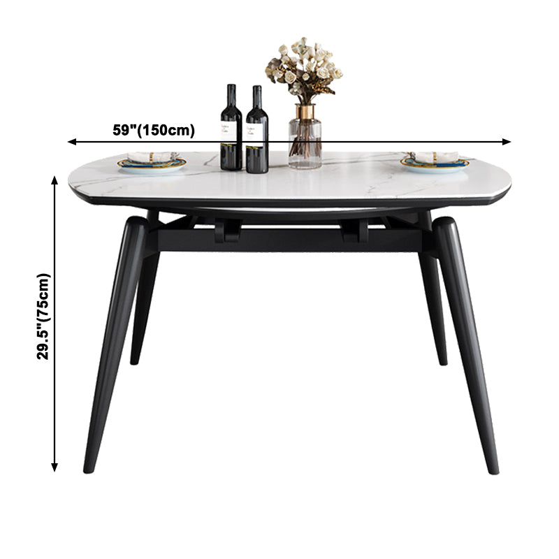 Gesinterde stenen bovenaan uitbreidbare ronde tafel voor restaurant moderne eettafel met 4 poten