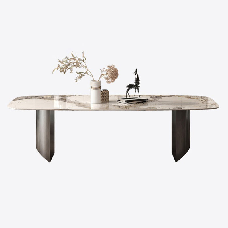 Metal Mesa Rectangular de Luxury Metal Mesa de interior de piedra sinterizada para cocina y comedor