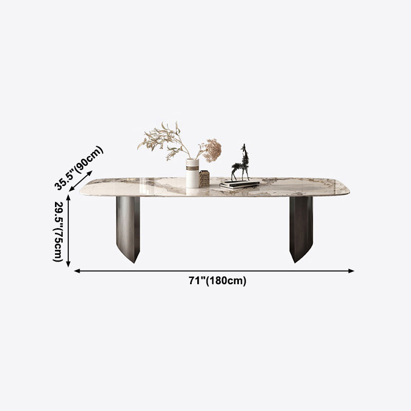 Metal Mesa Rectangular de Luxury Metal Mesa de interior de piedra sinterizada para cocina y comedor
