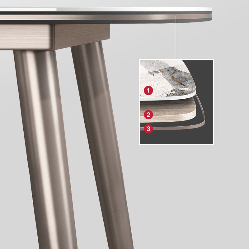 Luxusstil Home Sintered Stone Esstisch 4 Beine Basis Rechtecktisch