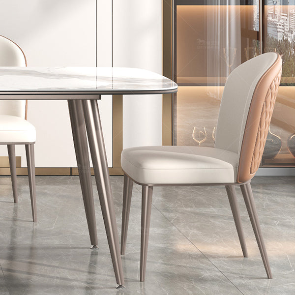 Luxusstil Home Sintered Stone Esstisch 4 Beine Basis Rechtecktisch