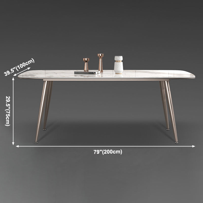 Luxusstil Home Sintered Stone Esstisch 4 Beine Basis Rechtecktisch