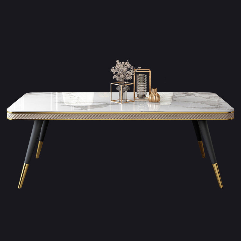 Table à manger en pierre péout-marine Style de luxe Table de base à 4 jambes pour salle à manger