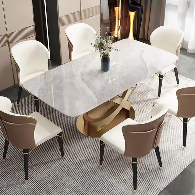 Traditional Luxury Stainless Steel Table Rectangle Dining Table for Home
