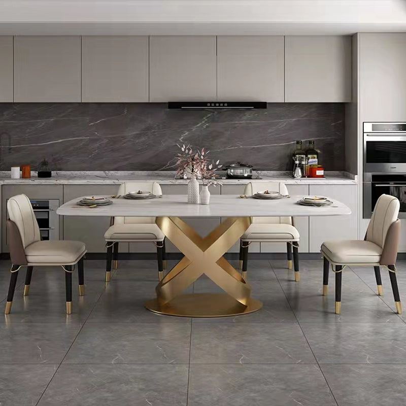 Traditional Luxury Stainless Steel Table Rectangle Dining Table for Home
