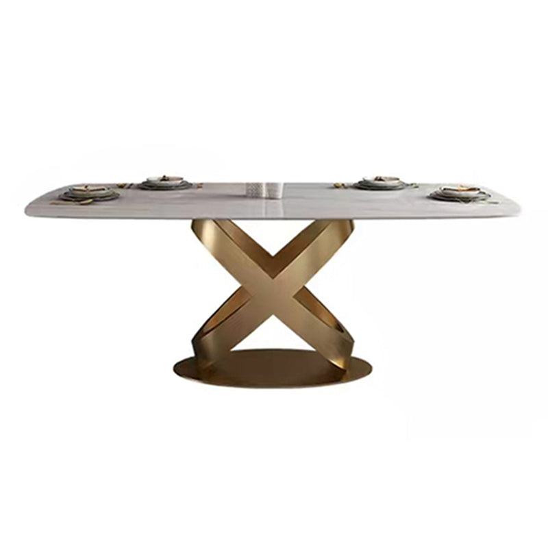 Traditional Luxury Stainless Steel Table Rectangle Dining Table for Home