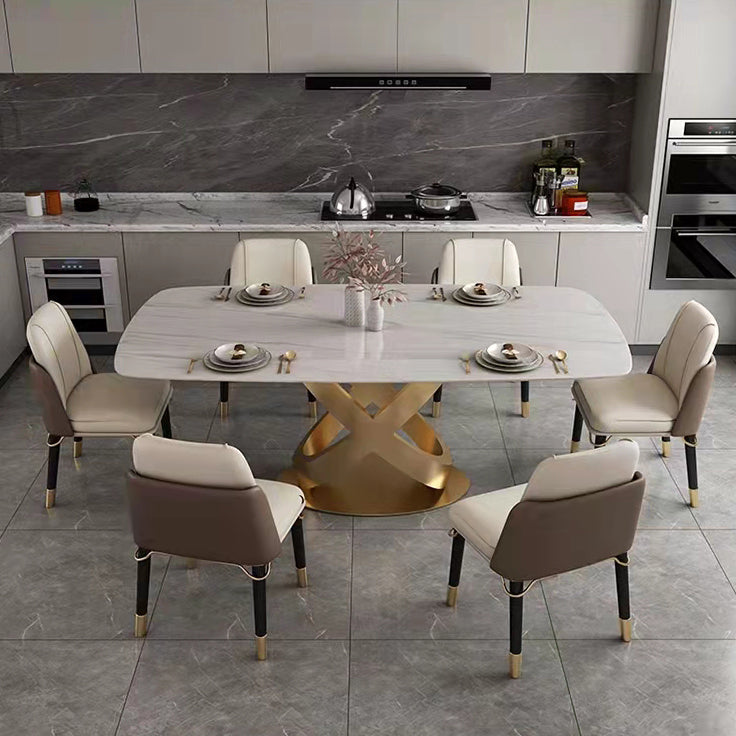 Traditional Luxury Stainless Steel Table Rectangle Dining Table for Home