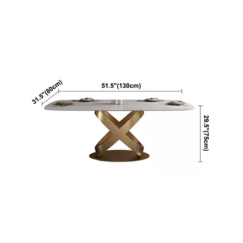 Traditional Luxury Stainless Steel Table Rectangle Dining Table for Home