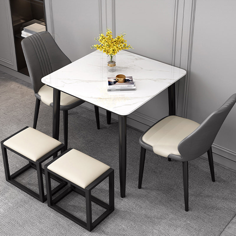 Industrial Square Shape Standard Dining Table Sintered Stone Top Dining Table for Kitchen