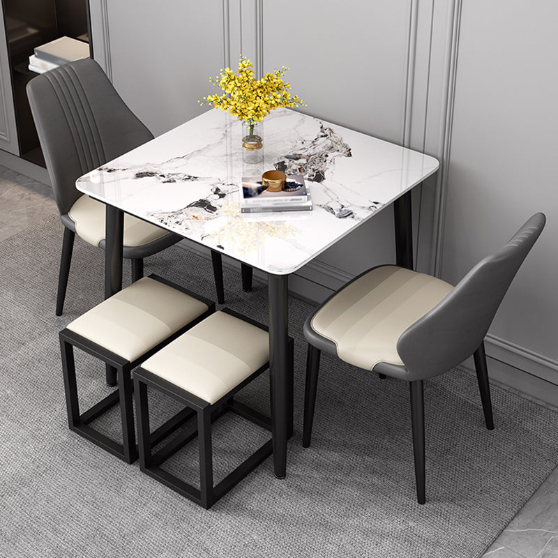 Industrial Square Shape Standard Dining Table Sintered Stone Top Dining Table for Kitchen