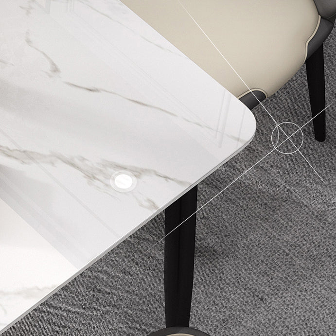 Industrial Square Shape Standard Dining Table Sintered Stone Top Dining Table for Kitchen
