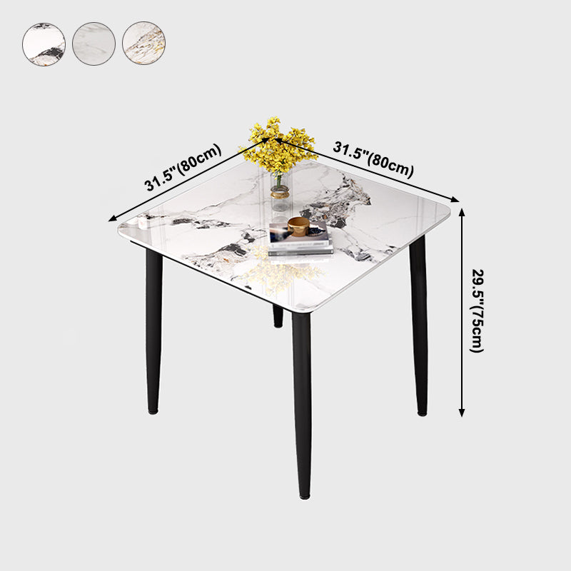 Industrial Square Shape Standard Dining Table Sintered Stone Top Dining Table for Kitchen