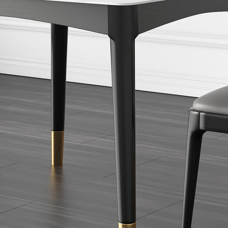 Industrial Square Shape Kitchen Dining Table Sintered Stone Dining Table with 4 Legs Table
