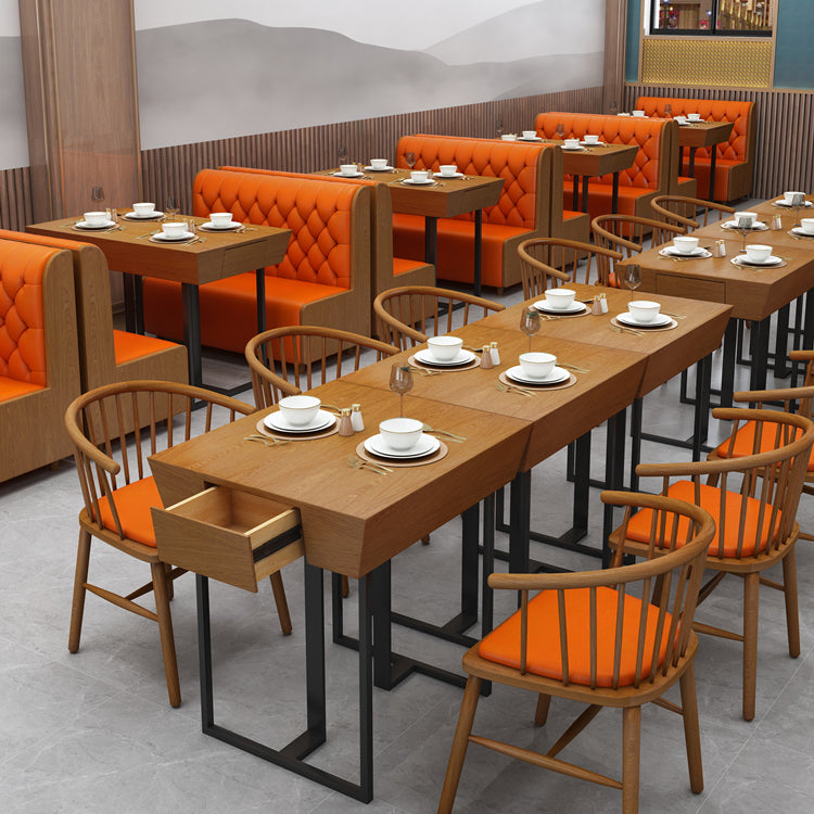 Industrial Style Dining Site Table Solid Wood Dining Room Furniture for Home