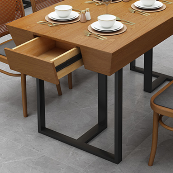 Industrial Style Dining Site Table Solid Wood Dining Room Furniture for Home