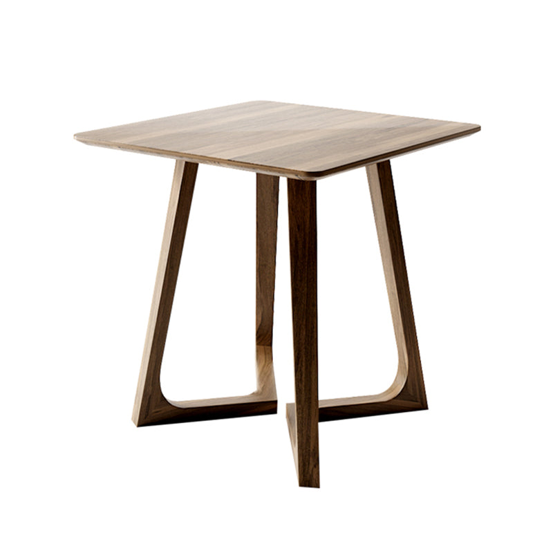 Square Wood Color Dining Table Solid Wood Table Industrial with Double Pedestal