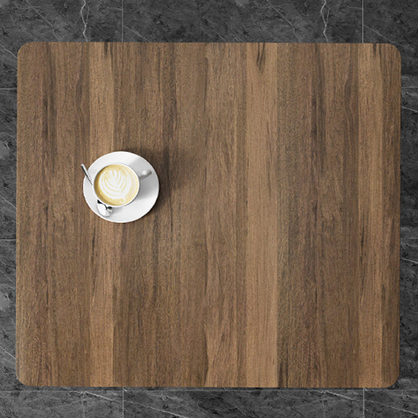 Square Wood Color Dining Table Solid Wood Table Industrial with Double Pedestal