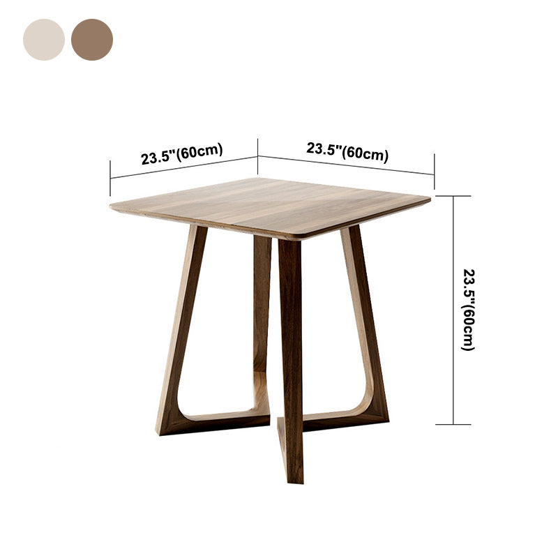Square Wood Color Dining Table Solid Wood Table Industrial with Double Pedestal