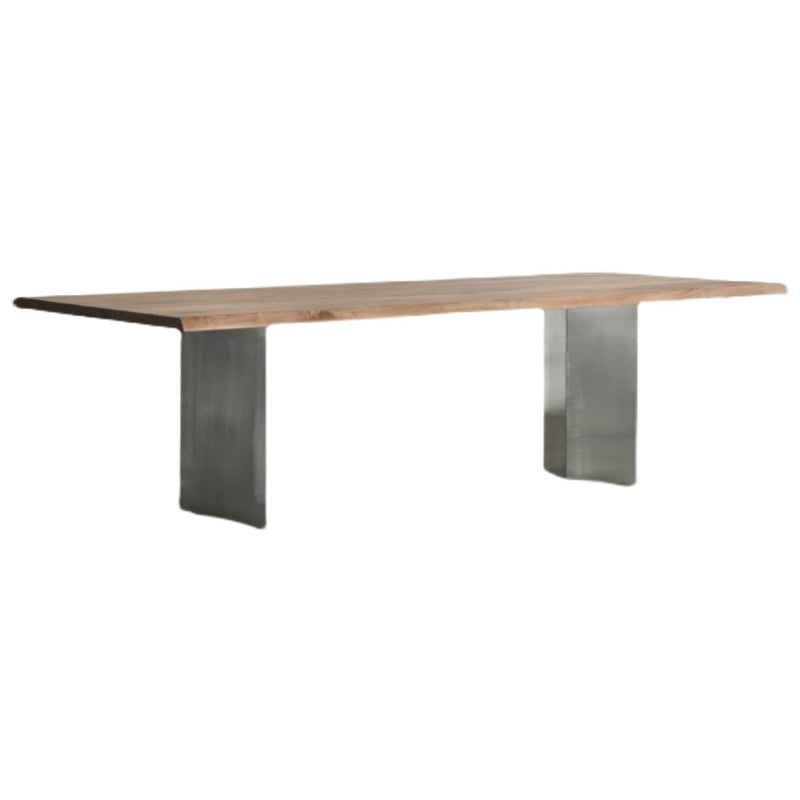 Metal Industrial Rectangular Dining Table Wood Top Table for Kitchen and Dining Room