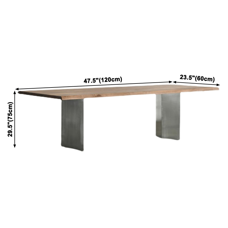 Metal Industrial Rectangular Dining Table Wood Top Table for Kitchen and Dining Room