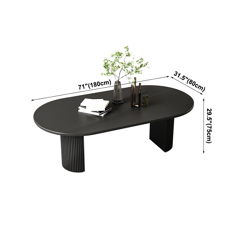 Simple Black Solid Wood Dining Table Rectangle Shape Standard Dining Table for Kitchen