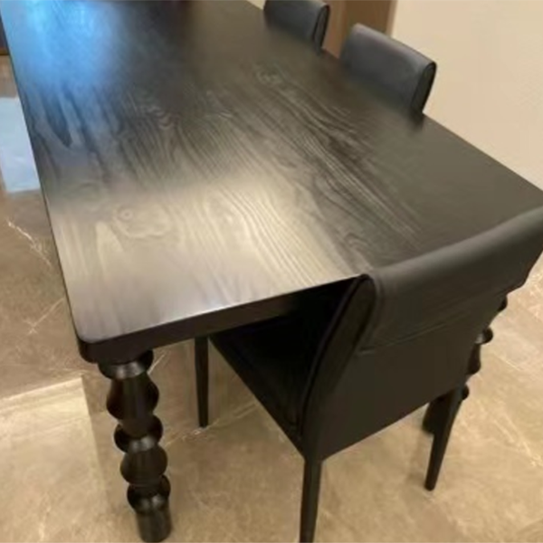 Rectangle Solid Wood Two-Color Dining Table Simplicity 4 Legs Table for Dining Room