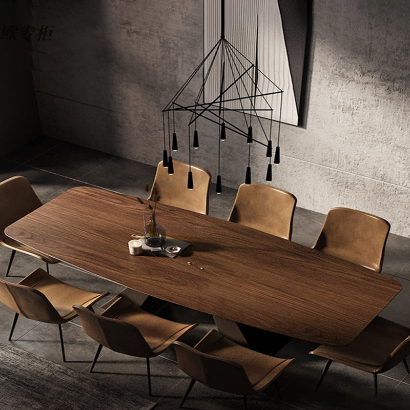 Metal Industrial Rectangle Table Solid Wood Top Table for Kitchen and Dining Room